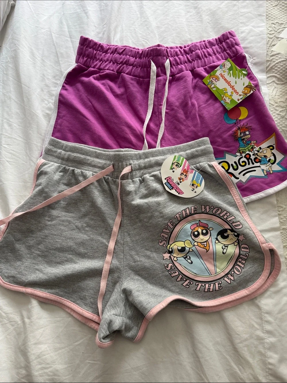 Nickelodeon Powerpuff Girls Gray & Pink Girls' Shorts - Save The World